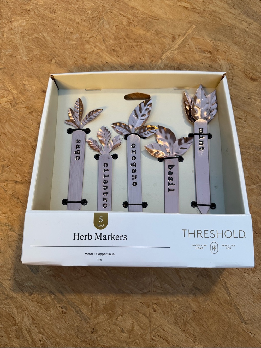 Threshold Copper Finish Herb Markers - 5 Piece Set